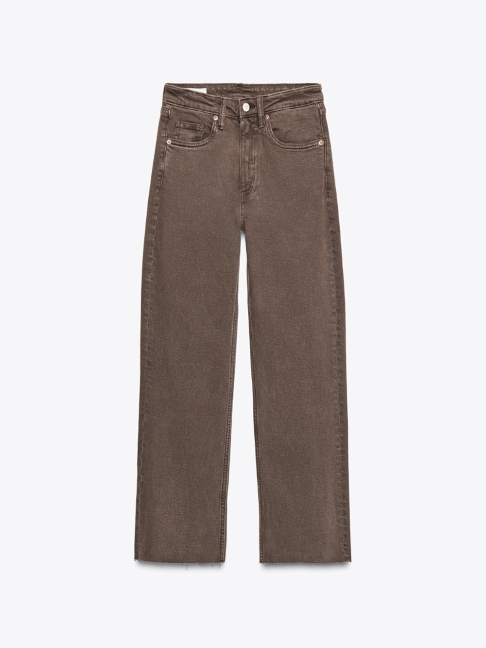 Zara Straight-Leg Brown Denim Jeans